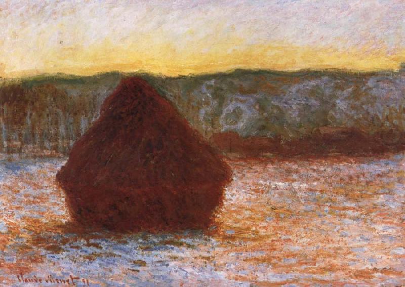 Claude Monet Grainstack,Thaw,Sunset china oil painting image